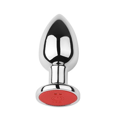 Foto 3 do produto Plug Anal Cônico em Metal Recarregável com 10 Modos de Vibrações e Controle Remoto Sem Fio - Massager | Tamanho: M | Disponível em 2 Cores