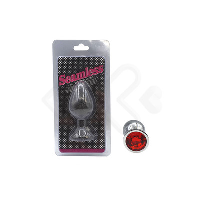 Foto 5 do produto Plug Anal Cônico em Metal no Tamanho "M" com Joia na Base - Seamless Butt Plug Starting | 6,8 x 3,3 cm | Disponível em 8 Cores
