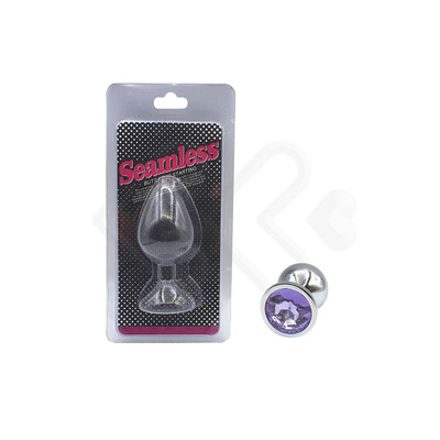 Foto 3 do produto Plug Anal Cônico em Metal no Tamanho "M" com Joia na Base - Seamless Butt Plug Starting | 6,8 x 3,3 cm | Disponível em 8 Cores