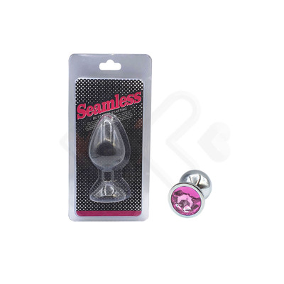 Foto 2 do produto Plug Anal Cônico em Metal no Tamanho "M" com Joia na Base - Seamless Butt Plug Starting | 6,8 x 3,3 cm | Disponível em 8 Cores