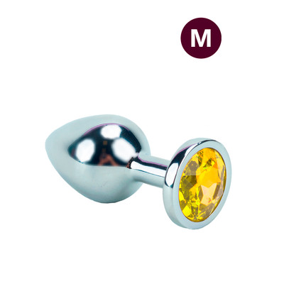 Plug Anal Cônico em Metal no Tamanho "M" com Joia na Base - Seamless Butt Plug Starting | 7,3 x 3,3 cm | Disponível em 9 Cores