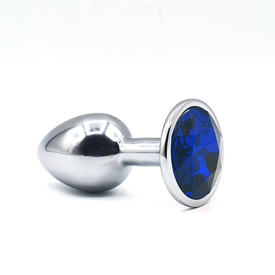 Foto 4 do produto Plug Anal Cônico em Metal no Tamanho P com Joia na Base - Seamless | 5,5 x 2,6 cm | Disponível em 7 Cores