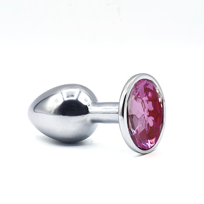 Foto 2 do produto Plug Anal Cônico em Metal no Tamanho P com Joia na Base - Seamless | 5,5 x 2,6 cm | Disponível em 7 Cores