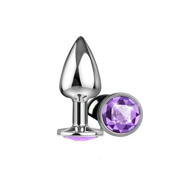 Plug Anal Cônico "P" em Alumínio com Detalhe de Joia na Base | 5,8 x 2,6 cm | Disponível em 10 Cores - 3
