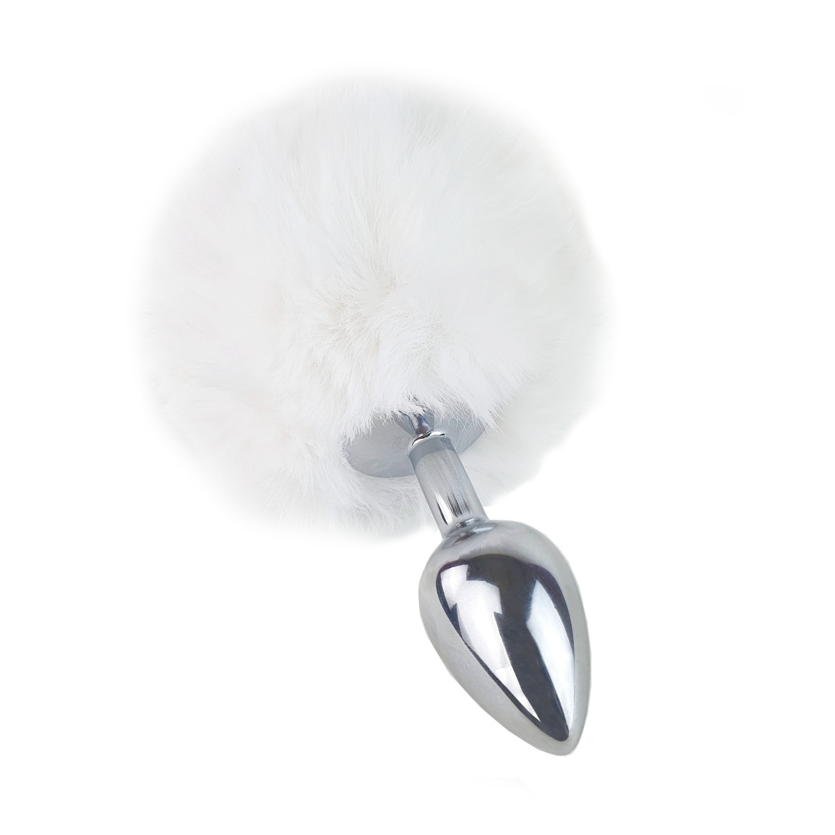 Plug Anal "P" em Alumínio e Formato Cônico com Detalhe de Pompom - 3R Import | 6 x 2,6 cm | Disponível em 2 Cores - 3