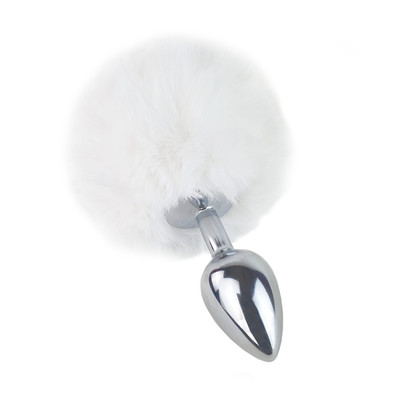 Foto 3 do produto Plug Anal "P" em Alumínio e Formato Cônico com Detalhe de Pompom - 3R Import | 6 x 2,6 cm | Disponível em 2 Cores