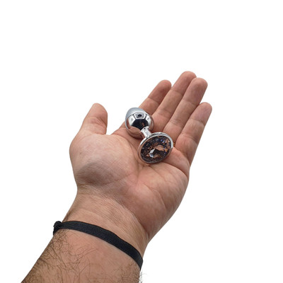 Foto 8 do produto Plug Anal Cônico "P" em Metal com Detalhe de Joia na Base - Adam & Eve Small Gem Anal Plug | 5,8 x 2,6 cm | Disponível em 2 Cores