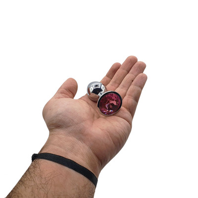 Foto 5 do produto Plug Anal Cônico "P" em Metal com Detalhe de Joia na Base - Adam & Eve Small Gem Anal Plug | 5,8 x 2,6 cm | Disponível em 2 Cores