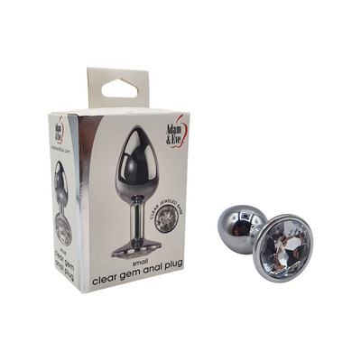 Plug Anal Cônico "P" em Metal com Detalhe de Joia na Base - Adam & Eve Small Gem Anal Plug | 5,8 x 2,6 cm | Disponível em 2 Cores