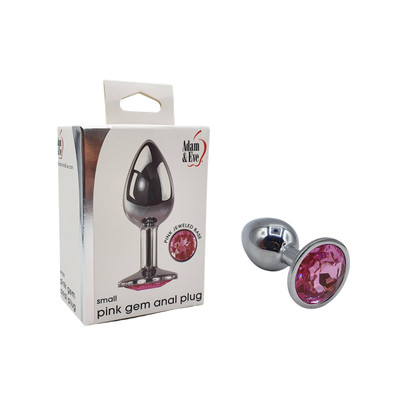 Plug Anal Cônico "P" em Metal com Detalhe de Joia na Base - Adam & Eve Small Gem Anal Plug | 5,8 x 2,6 cm | Disponível em 2 Cores