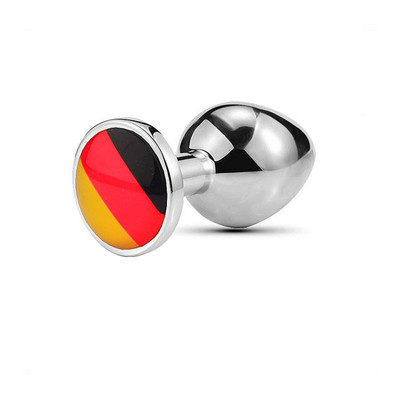 Foto 2 do produto Plug Anal Cônico Prata "P" Com Detalhe De Pedra - Sexy Import Bandeiras das Seleções | 5,8 x 2,7 cm | Disponível em 8 Cores