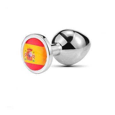 Foto 4 do produto Plug Anal Cônico Prata "P" Com Detalhe De Pedra - Sexy Import Bandeiras das Seleções | 5,8 x 2,7 cm | Disponível em 8 Cores
