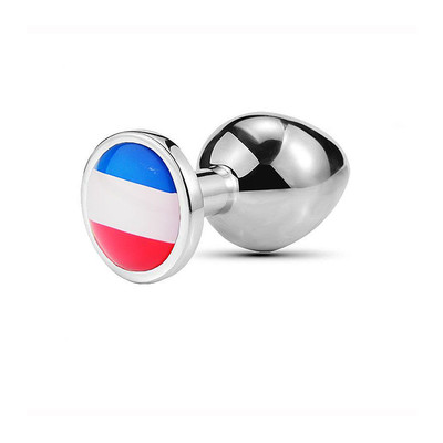 Foto 6 do produto Plug Anal Cônico Prata "P" Com Detalhe De Pedra - Sexy Import Bandeiras das Seleções | 5,8 x 2,7 cm | Disponível em 8 Cores