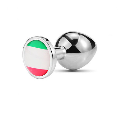 Foto 8 do produto Plug Anal Cônico Prata "P" Com Detalhe De Pedra - Sexy Import Bandeiras das Seleções | 5,8 x 2,7 cm | Disponível em 8 Cores