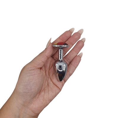 Plug Anal Cônico Prata "P" Com Detalhe De Pedra - Sexy Import Bandeiras das Seleções | 5,8 x 2,7 cm | Disponível em 8 Cores