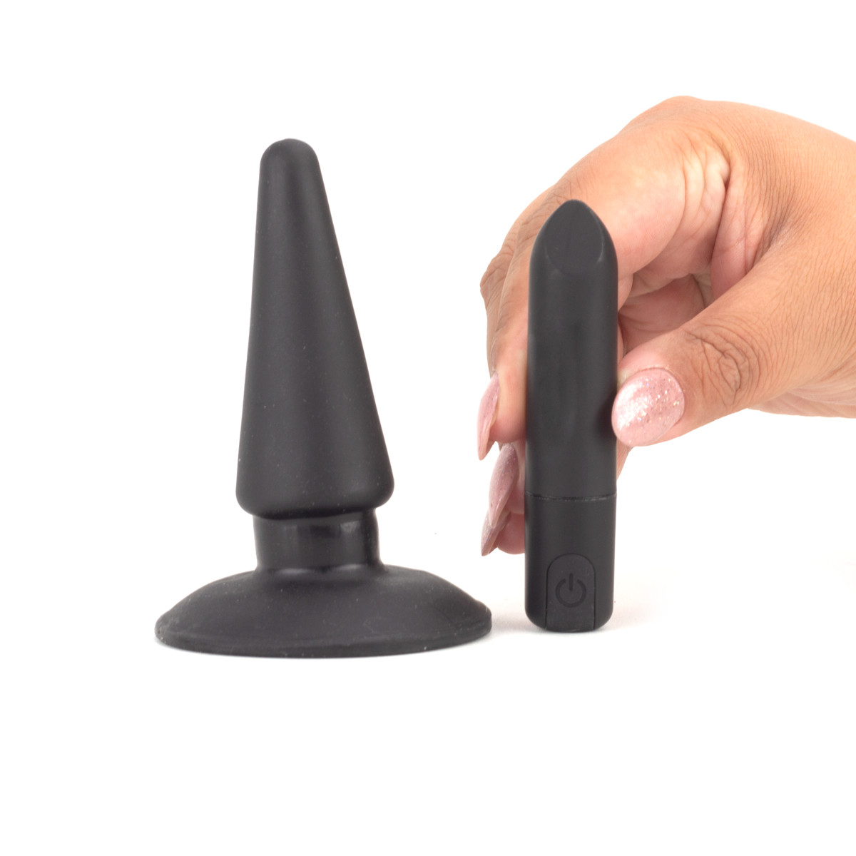 Plug Anal Cônico em PVC com Base de Segurança e Bullet com 10 Modos de Vibração - Exclusiva Butt Plug - 4