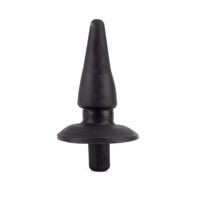 Plug Anal Cônico em PVC com Base de Segurança e Bullet com 10 Modos de Vibração - Exclusiva Butt Plug