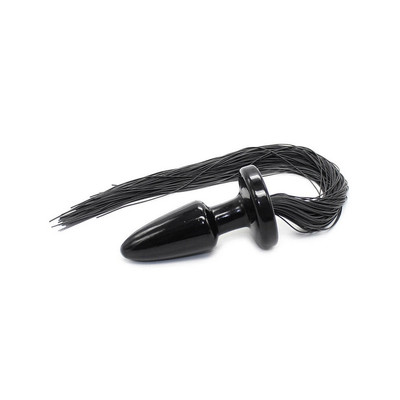 Plug Anal Cônico em PVC com Cauda Emborrachada - 9,2 x 3,6 cm