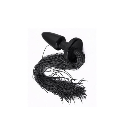 Foto 2 do produto Plug Anal Cônico em PVC com Cauda Emborrachada - 9,2 x 3,6 cm