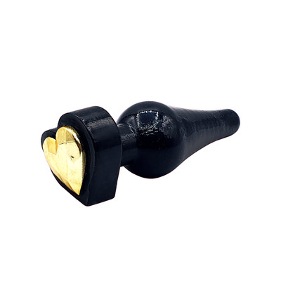 Plug Anal Cônico em PVC com Coração na Base - InNamorata Delícia Black | 10 x 3,7 cm