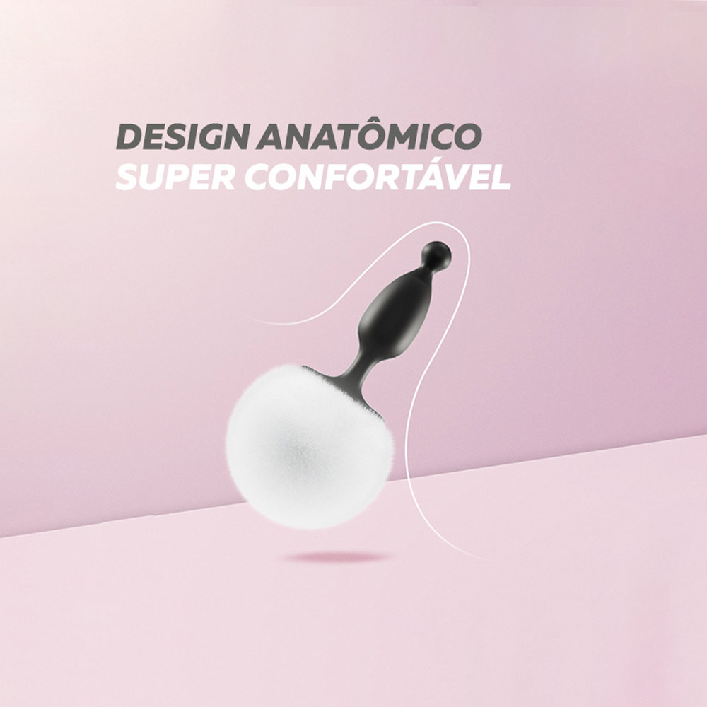 Plug Anal Cônico Recarregável com Cauda de Coelho, 7 Modos de Vibração e Controle por Aplicativo - Magic Bunny | 8,3 x 2,8 cm - 6