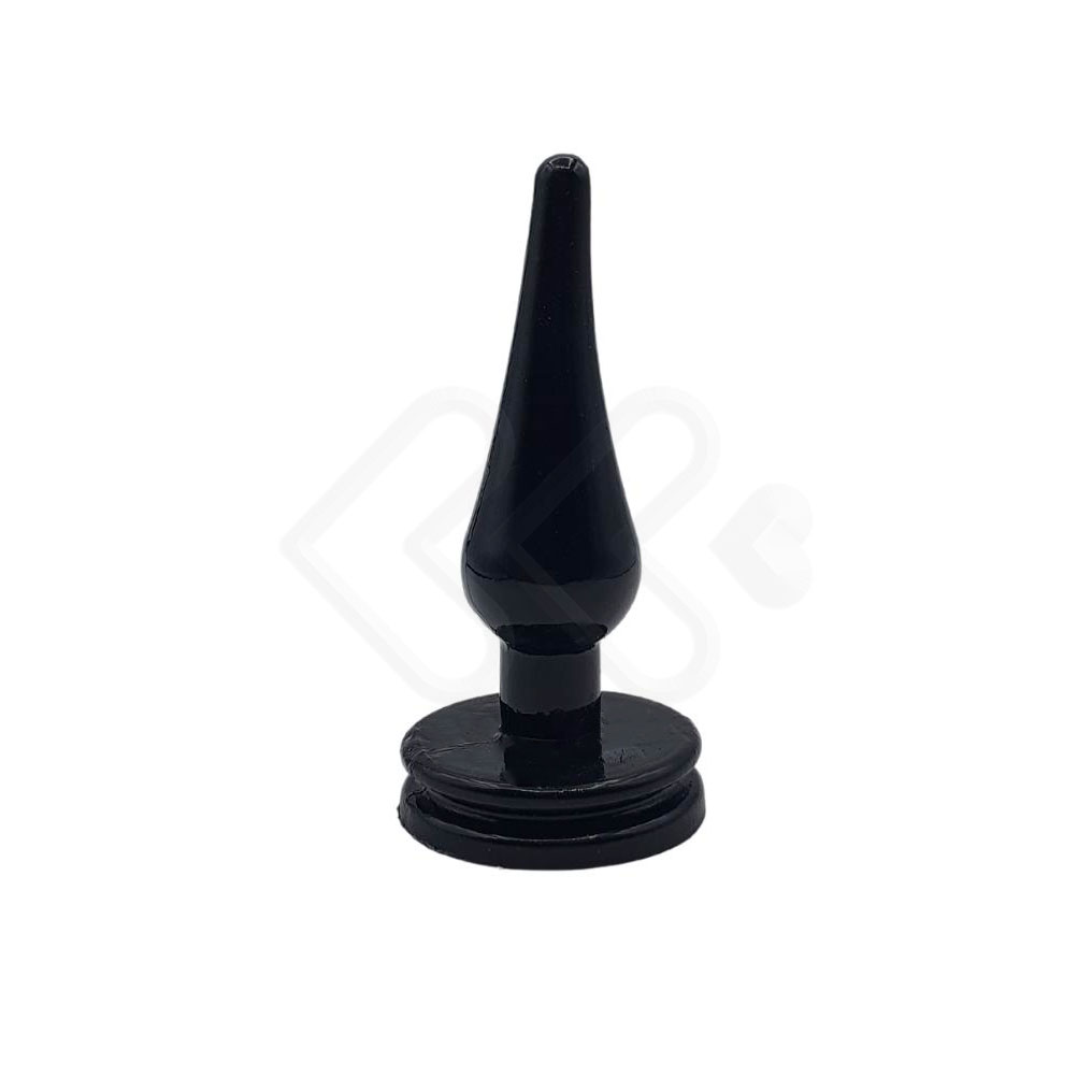Plug Anal Cônico em Silicone com Base Achatada na cor Preta - InNamorata Love Items N°01 | 8,4 x 2,4 cm - 2