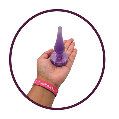 Foto 3 do produto Plug Anal Cônico em Silicone, com Base Achatada na cor Roxo - InNamorata Love Items N°01 | 8,6 x 2,8 cm