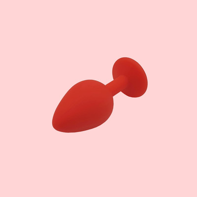 Foto 2 do produto Plug Anal "M" Cônico em Silicone Vermelho com Detalhe de Joia na Base - Seamless Butt Plug Starting | 7 x 3,5 cm | Disponível em 8 Cores