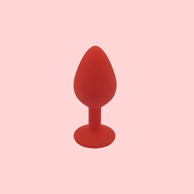 Foto 1 do produto Plug Anal "M" Cônico em Silicone Vermelho com Detalhe de Joia na Base - Seamless Butt Plug Starting | 7 x 3,5 cm | Disponível em 8 Cores