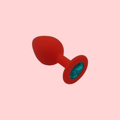 Foto 5 do produto Plug Anal "M" Cônico em Silicone Vermelho com Detalhe de Joia na Base - Seamless Butt Plug Starting | 7 x 3,5 cm | Disponível em 8 Cores