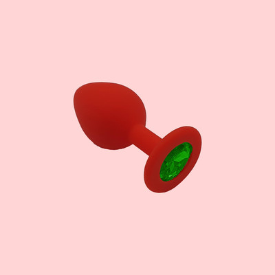 Foto 9 do produto Plug Anal "M" Cônico em Silicone Vermelho com Detalhe de Joia na Base - Seamless Butt Plug Starting | 7 x 3,5 cm | Disponível em 8 Cores
