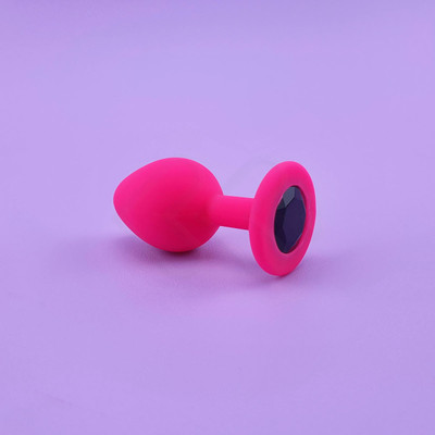 Foto 4 do produto Plug Anal Cônico em Silicone com Joia na sua Base no Tamanho "P" - 6,5 x 2,7 cm | Disponível em 4 Cores