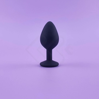 Foto 3 do produto Plug Anal Cônico em Silicone com Joia na sua Base no Tamanho "P" - 6,5 x 2,7 cm | Disponível em 4 Cores
