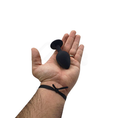 Foto 16 do produto Plug Anal Cônico em Silicone Preto com Detalhe de Joia na Base - Seamless Butt Plug Starting | 7,1 x 3,4 cm | Disponível em 7 Cores
