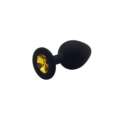 Foto 4 do produto Plug Anal Cônico em Silicone Preto com Detalhe de Joia na Base - Seamless Butt Plug Starting | 7,1 x 3,4 cm | Disponível em 7 Cores