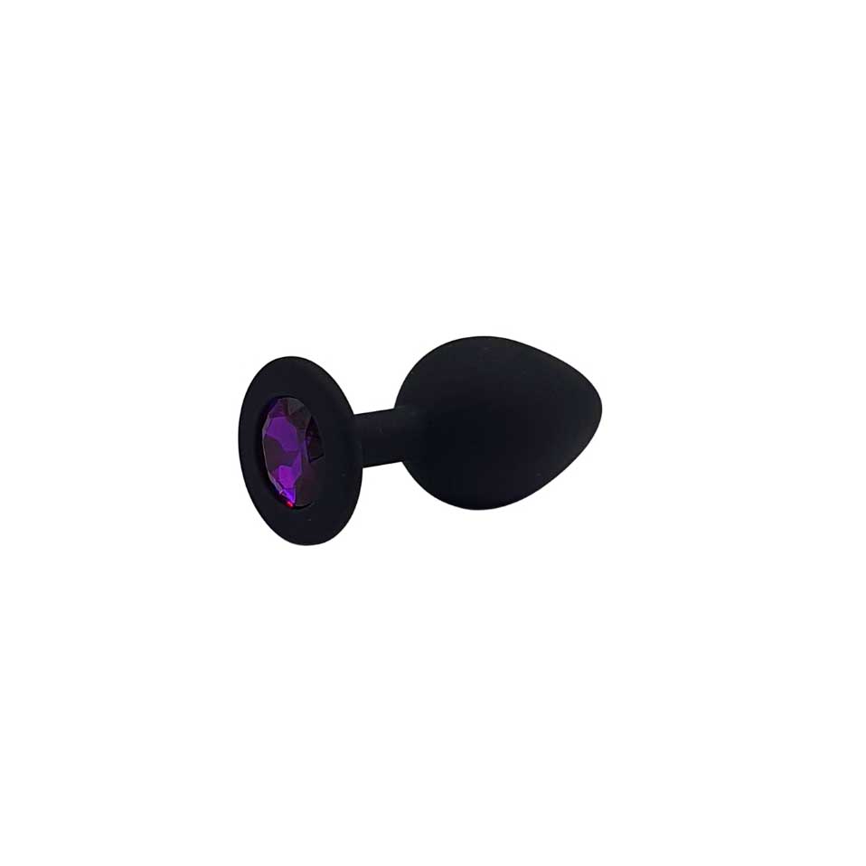 Plug Anal Cônico em Silicone Preto com Detalhe de Joia na Base - Seamless Butt Plug Starting | 7,1 x 3,4 cm | Disponível em 7 Cores - 2