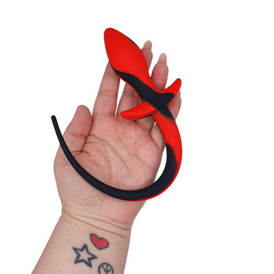 Plug Anal Cônico em Silicone com Rabinho - Gecko | 7,5 x 3 cm