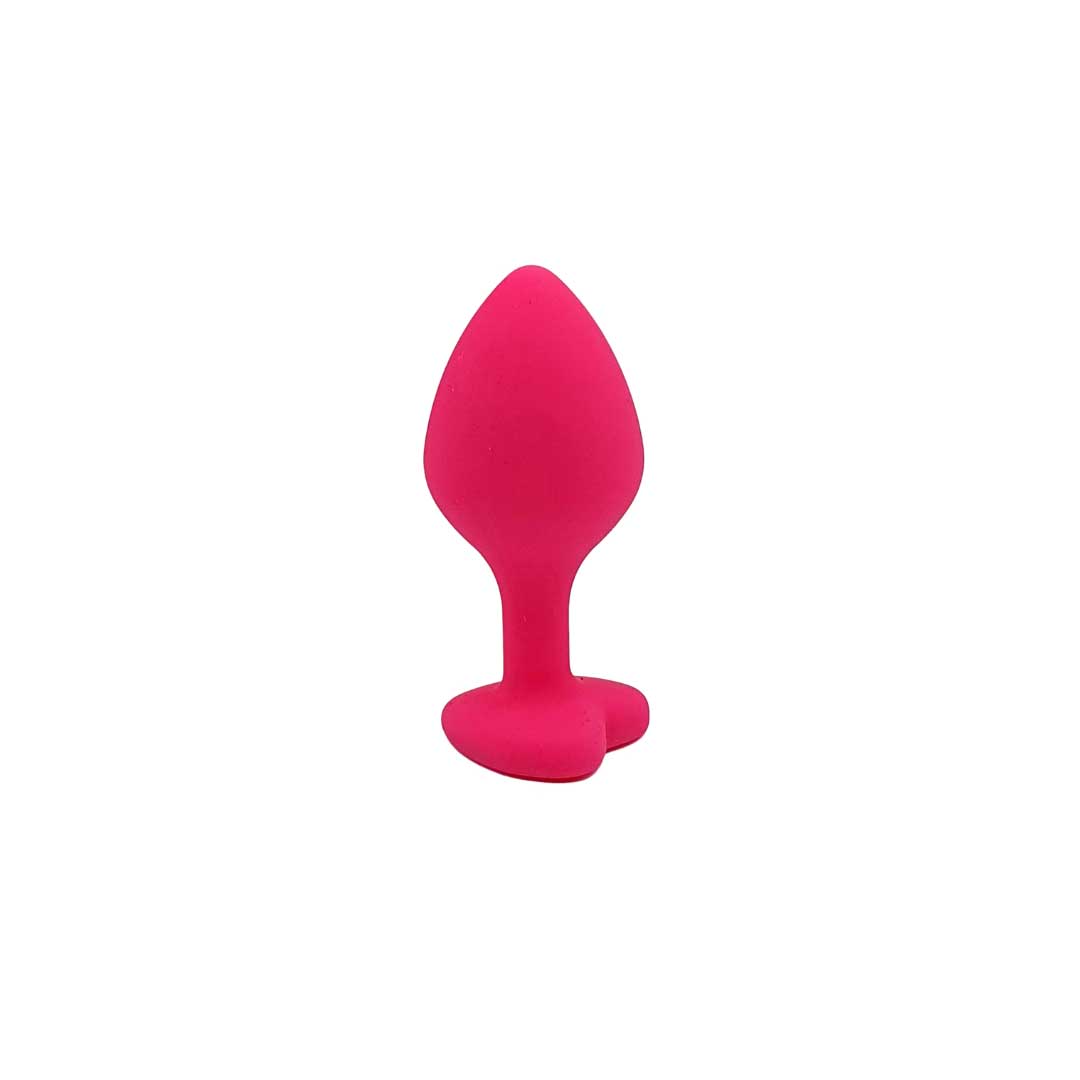 Plug Anal Cônico em Silicone no Tamanho ''M'' com Detalhe de Joia na Base de Coração - Topo Toys | 7 x 3,5 cm | Disponível em 4 Cores - 6