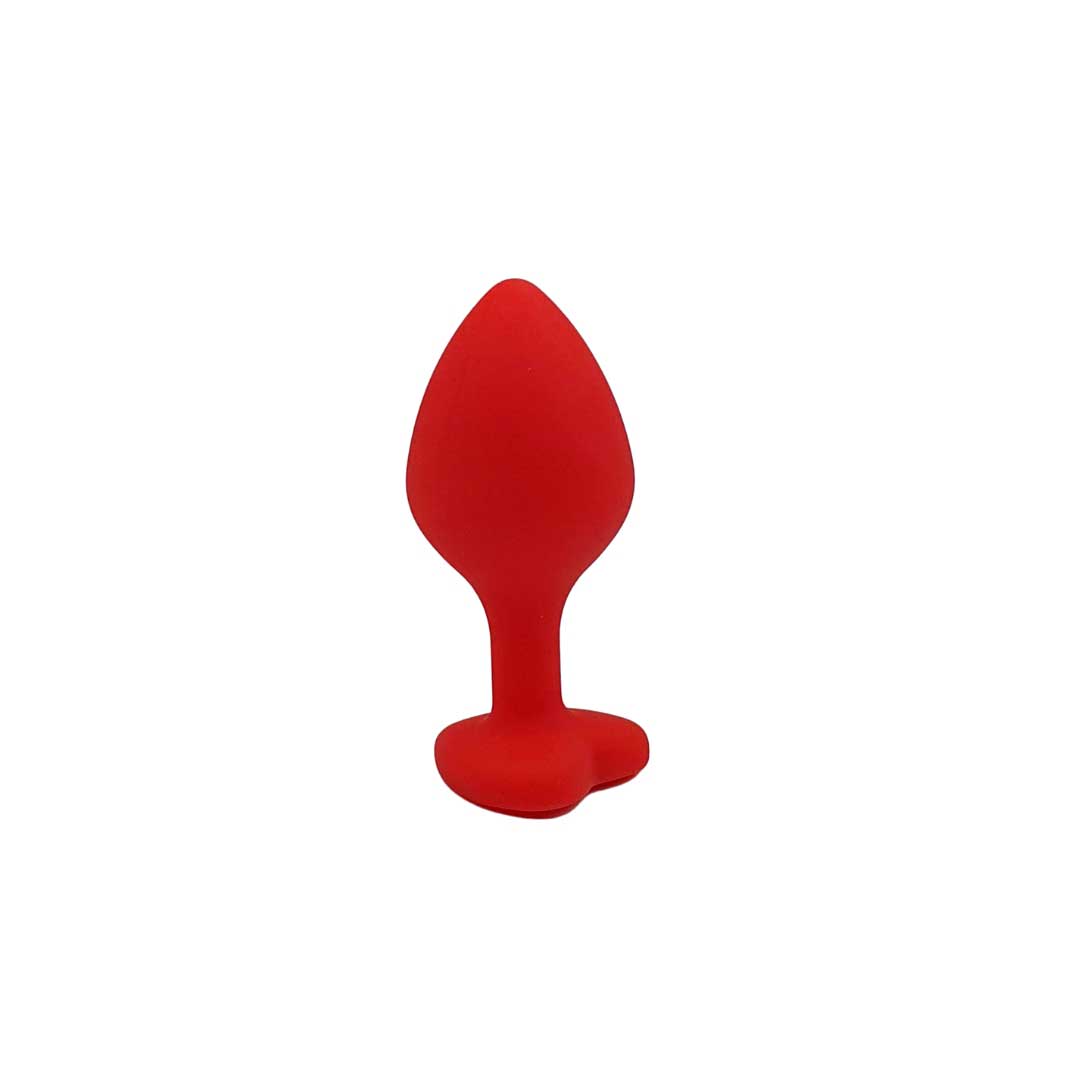 Plug Anal Cônico em Silicone no Tamanho ''M'' com Detalhe de Joia na Base de Coração - Topo Toys | 7 x 3,5 cm | Disponível em 4 Cores - 3