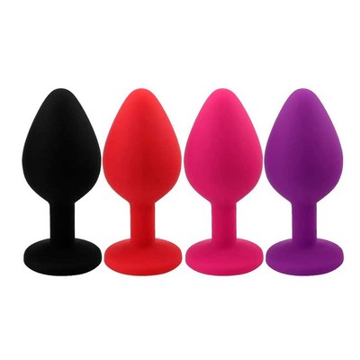 Plug Anal ''M'' em Silicone com Formato Cônico e Detalhe de Joia na Base - Topo Toys | 7 x 3,5 cm | Disponível em 5 Cores