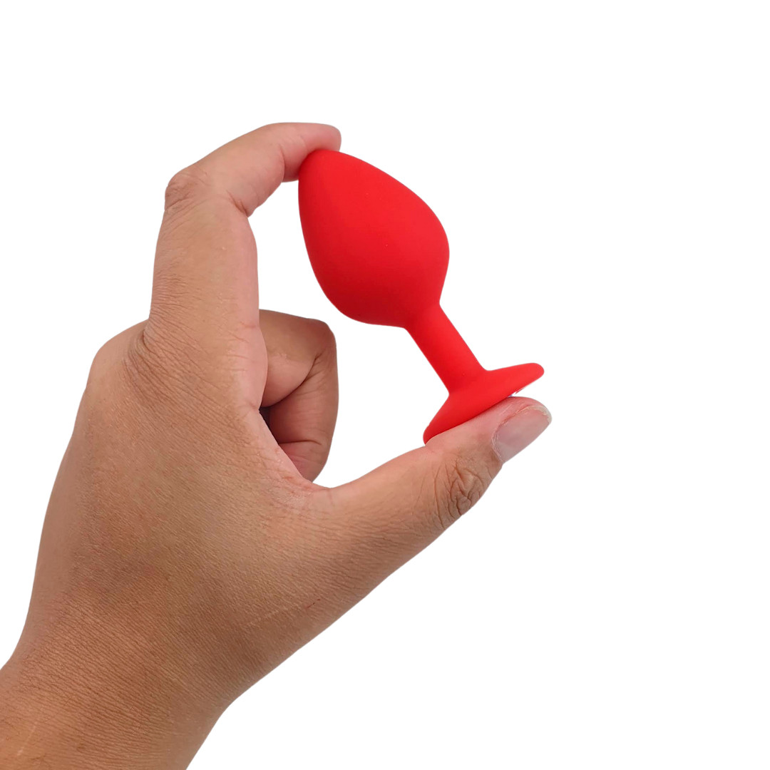 Plug Anal ''M'' em Silicone com Formato Cônico e Detalhe de Joia na Base - Topo Toys | 7 x 3,5 cm | Disponível em 5 Cores - 8