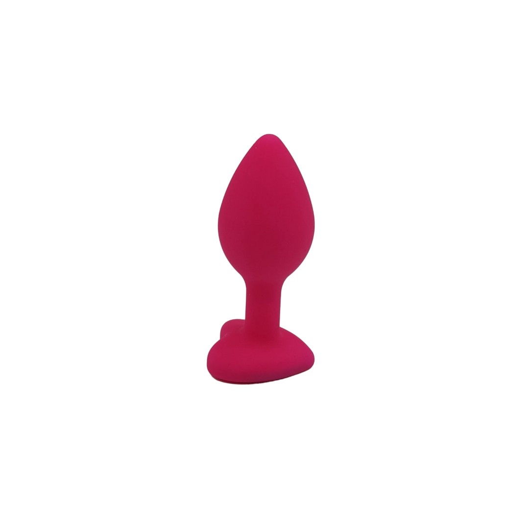 Plug Anal Cônico em Silicone no Tamanho ''P'' com Detalhe de Joia na Base de Coração - Topo Toys | 6,5 x 2,8 cm | Disponível em 4 Cores - 3