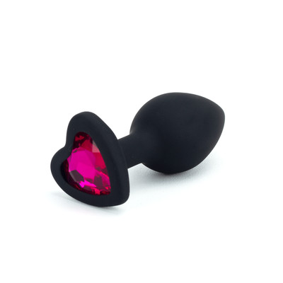 Foto 1 do produto Plug Anal Cônico em Silicone no Tamanho ''P'' com Detalhe de Joia na Base de Coração - Topo Toys | 6,5 x 2,8 cm | Disponível em 4 Cores