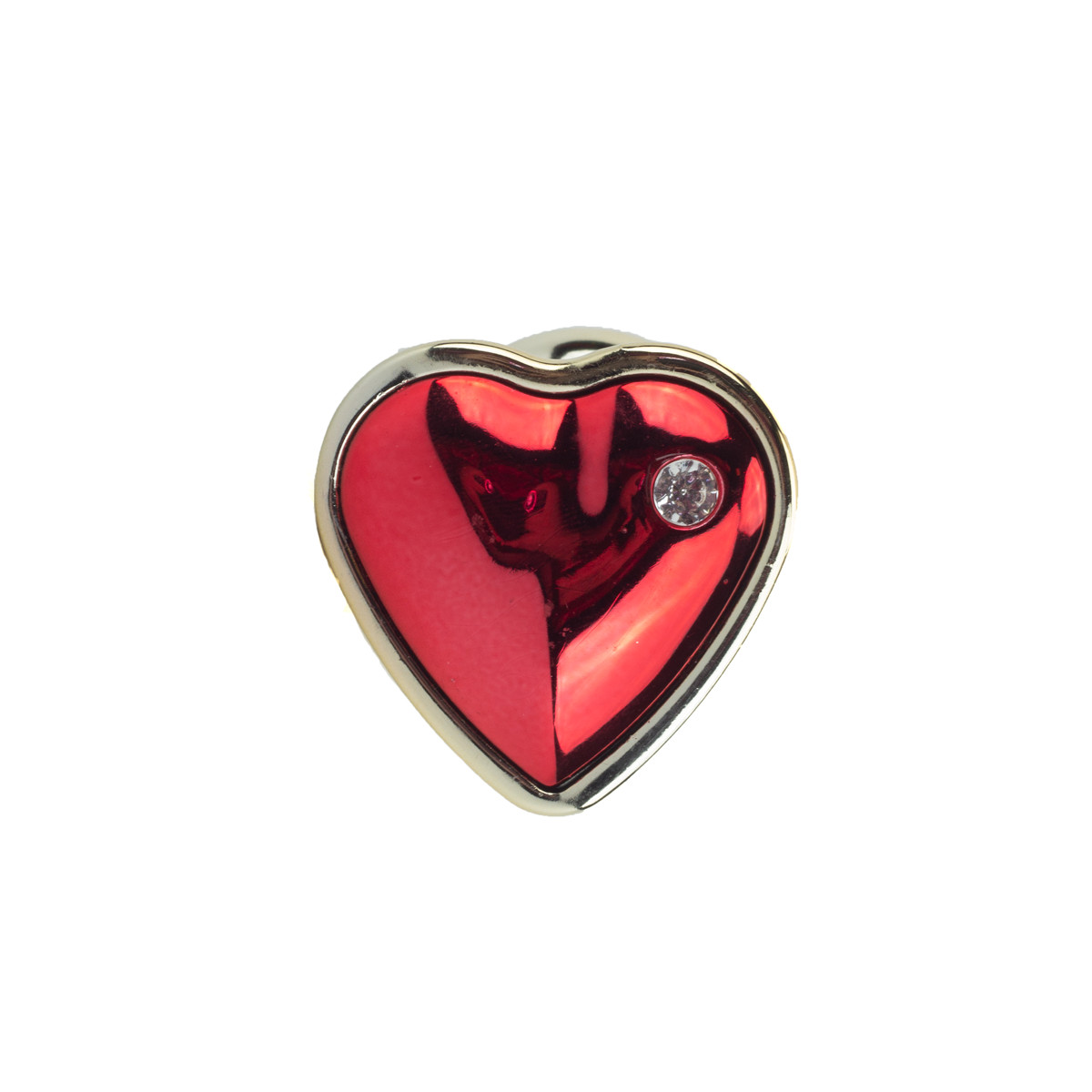 Plug Anal Cônico Tamanho "M" em Metal com Base no Formato de Coração e Strass - Hard | 6,5 x 3 cm - 3