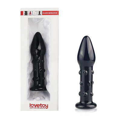 Foto 1 do produto Plug Anal Cônico em Vidro com Texturas Massageadores - Lovetoy Glass Romance | 12,5 x 3,5 cm | Disponível em 3 Cores