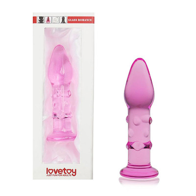 Foto 6 do produto Plug Anal Cônico em Vidro com Texturas Massageadores - Lovetoy Glass Romance | 12,5 x 3,5 cm | Disponível em 3 Cores