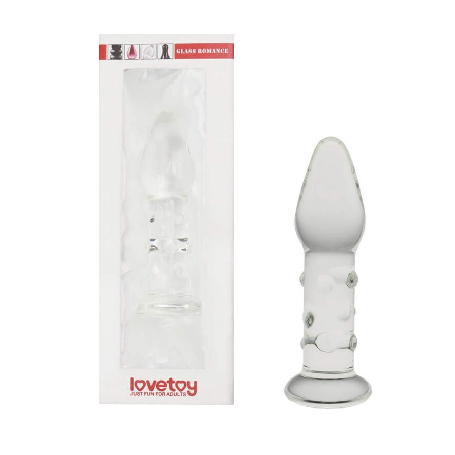 Plug Anal Cônico em Vidro com Texturas Massageadores - Lovetoy Glass Romance | 12,5 x 3,5 cm | Disponível em 3 Cores - 4