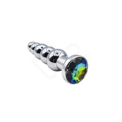 Foto 2 do produto Plug Anal Cromado Escalonado com Joia na Base - Lust Metal Silver Hard | Disponível em 12 Cores