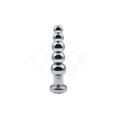 Foto 1 do produto Plug Anal Cromado Escalonado com Joia na Base - Lust Metal Silver Hard | Disponível em 12 Cores