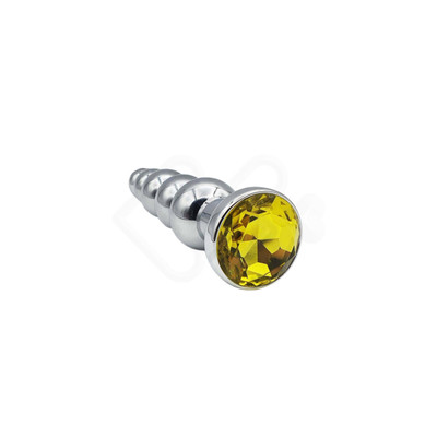 Foto 5 do produto Plug Anal Cromado Escalonado com Joia na Base - Lust Metal Silver Hard | Disponível em 12 Cores